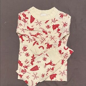 Hannah Anderson Red and Cream Christmas Patterned Pajama Set